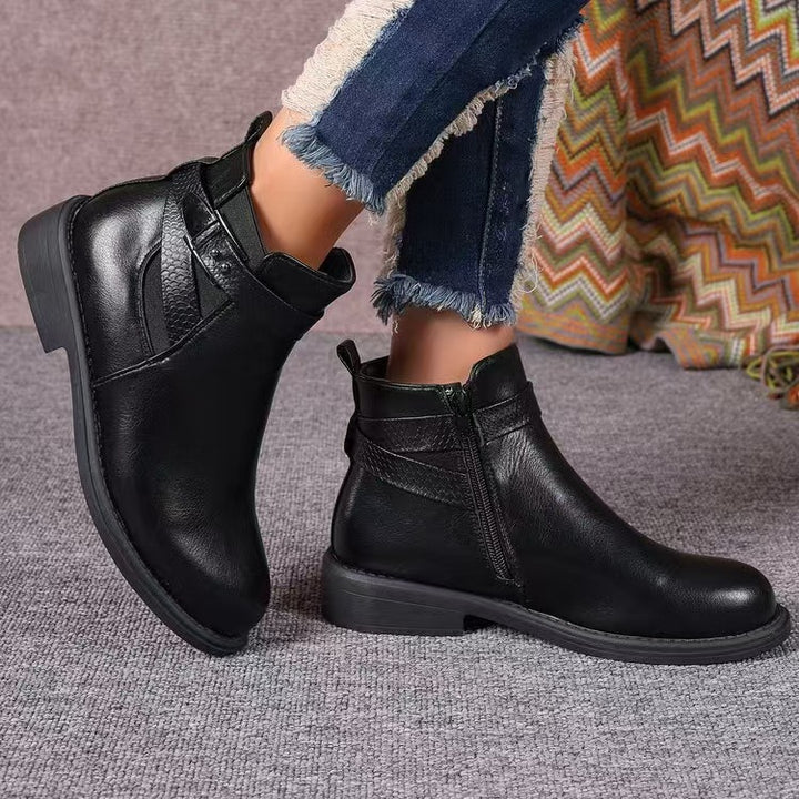 Damen modische Stiefeletten mit elegantem Reißverschluss und schickem Komfortdesign Drune