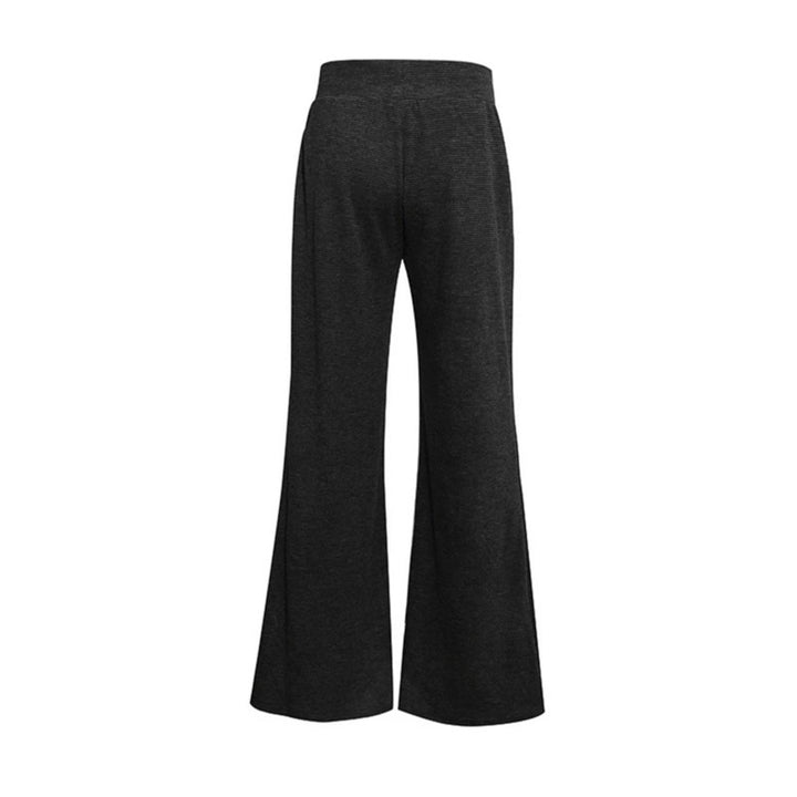 Damen Weite Flared Strickhose mit hohem Bund und ausgestelltem Bein Drune