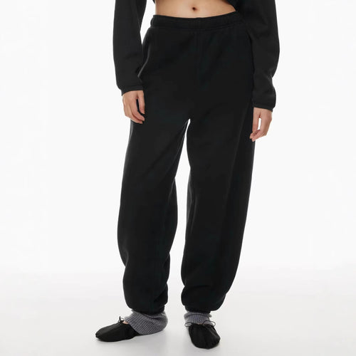 Damen nan gebürstete Relax-Jogginghose mit extra weitem Bein und elastischem Rippabschluss Drune