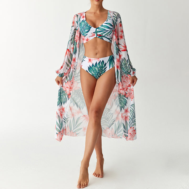 Damen Bikiniset mit transparentem Strandüberwurf Drune