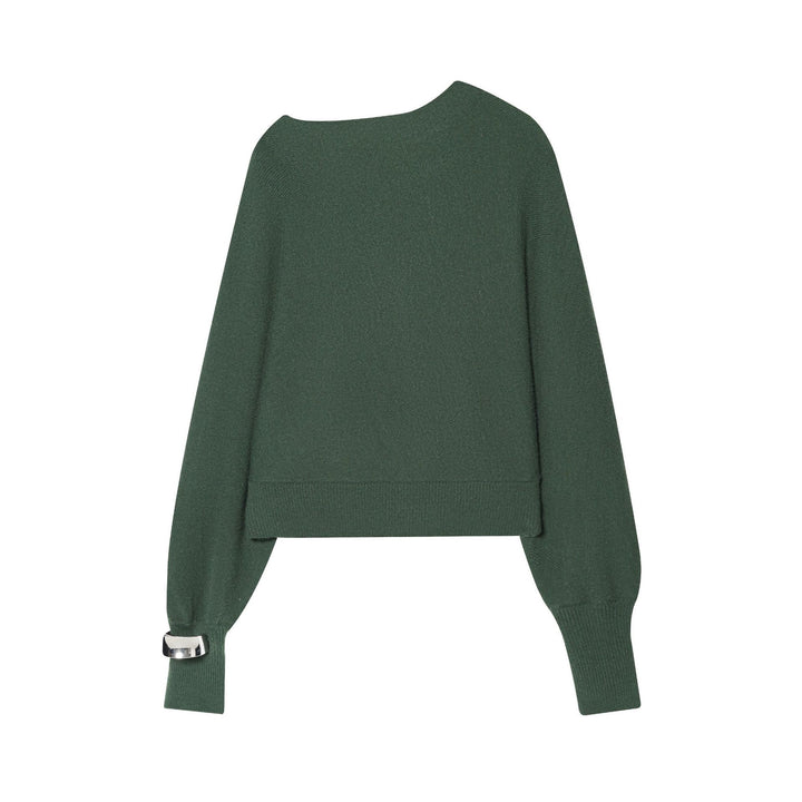 Damen nan kastiger Cropped Strickpullover mit weiten Raglanärmeln, verlängerten Ärmelbündchen und geripptem Saum Drune