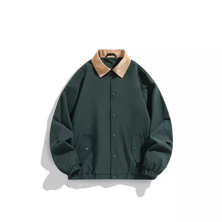 Herren Oversized Blouson mit Cordkragen, Druckknopfverschluss und Pattentaschen Drune