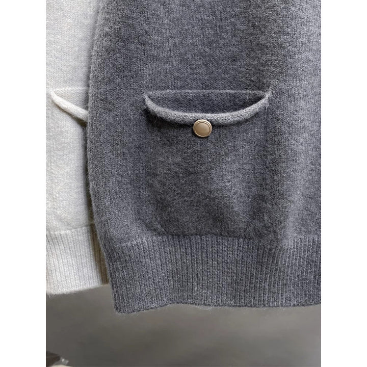 Damen Strickweste mit Knopfdetails und seitlichen Taschen Drune