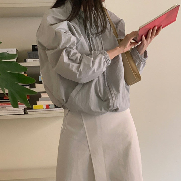 Damen leichte Übergangsjacke mit verstellbarem Kordelzug Drune