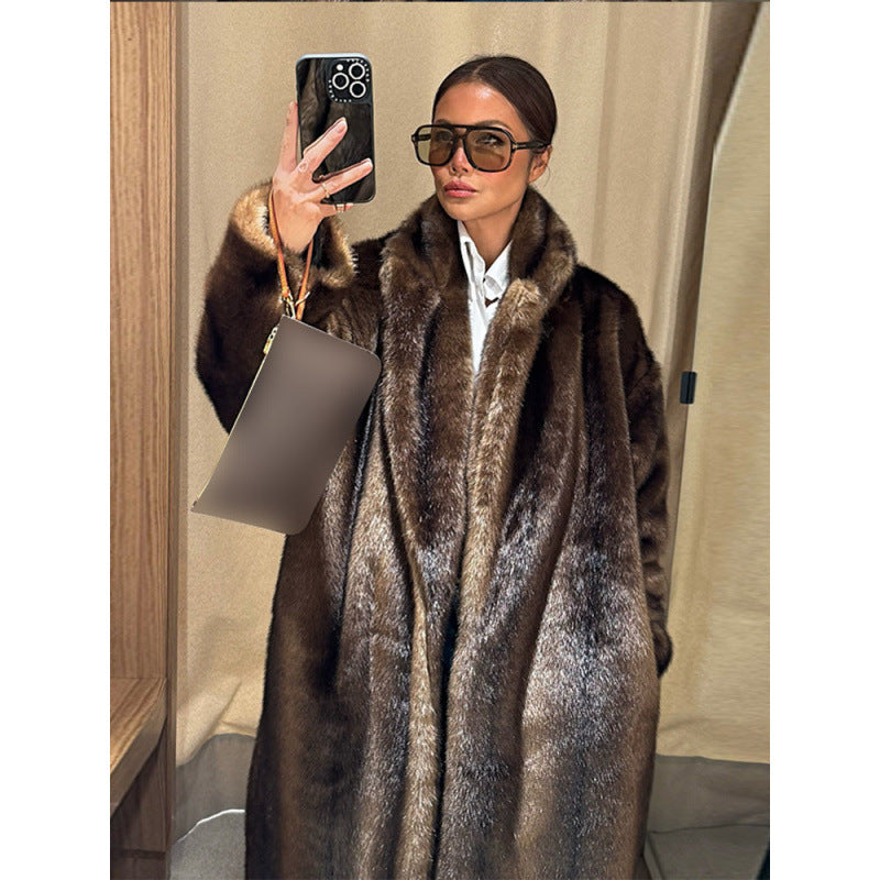Damen Kunstpelzmantel im luxuriösen Oversized-Stil Drune
