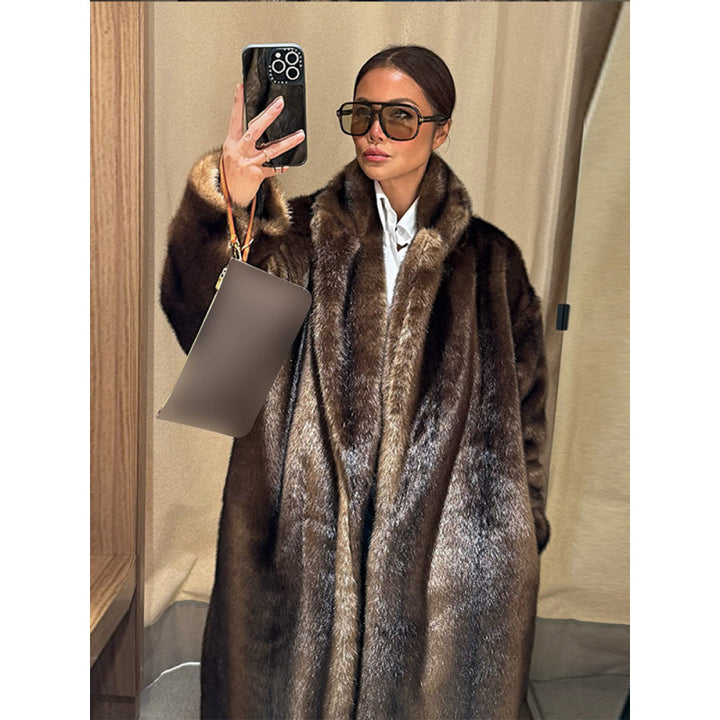 Damen Kunstpelzmantel im luxuriösen Oversized-Stil Drune