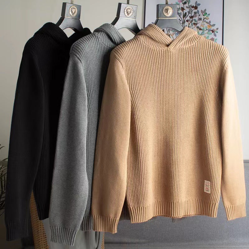 Damen Grobstrickpullover mit Kapuze Drune