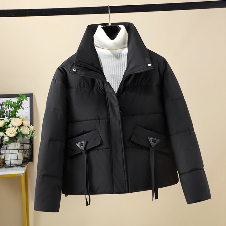 Damen Kurzgeknöpfte Steppjacke mit hohem Kragen und seitlichen Taschen Drune