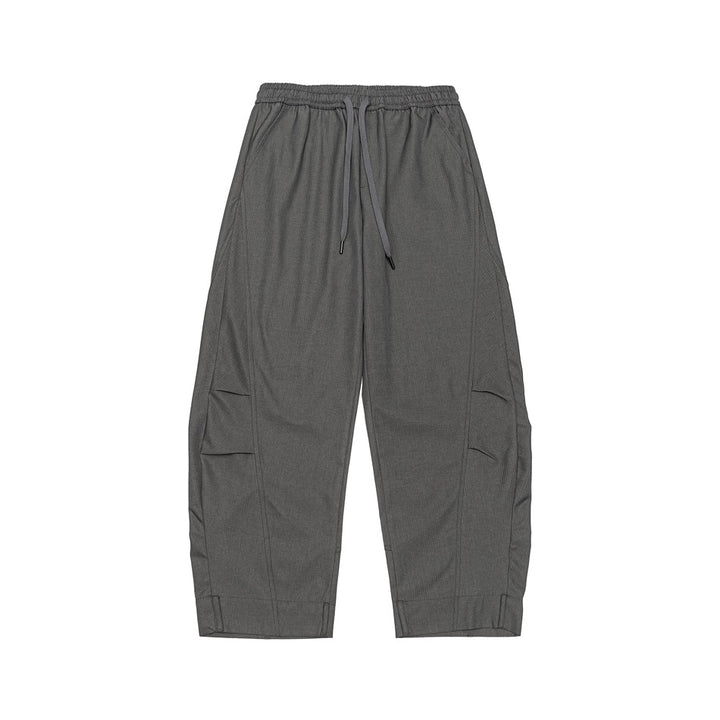 Herren Weite Cropped Cargohose mit Tunnelzug und Kniefalten Drune