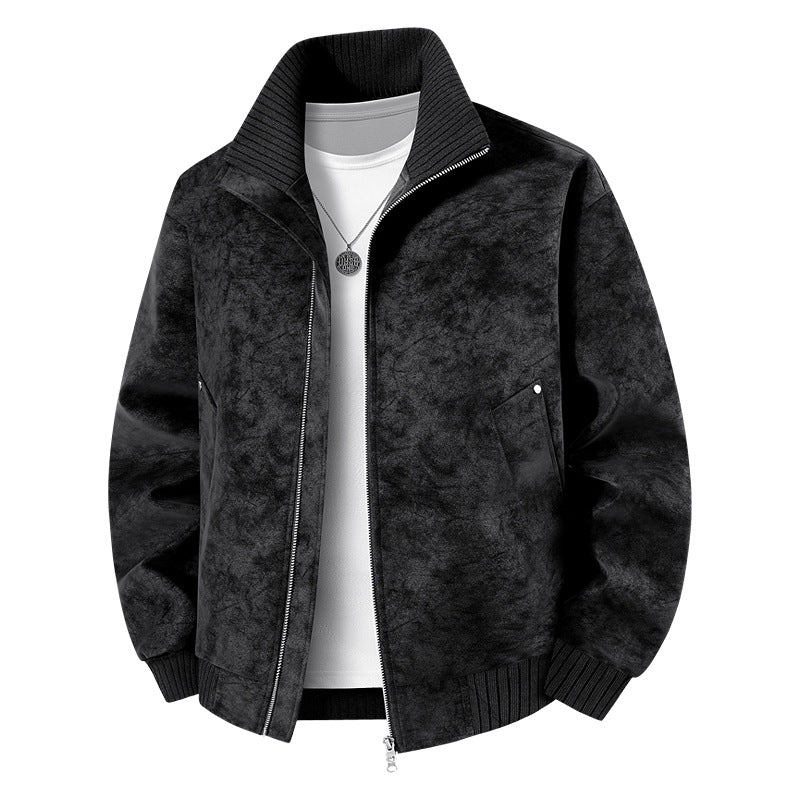 Herren Elegante und stilvolle Kunstlederjacke Drune