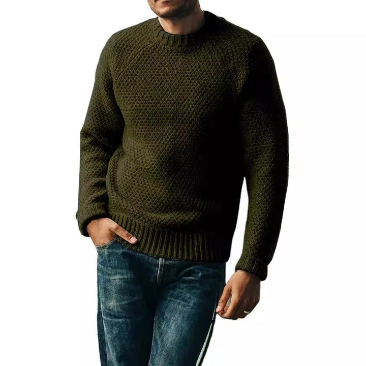Herren Raglan-Strukturpullover mit Wabenstruktur und Rippbündchen Drune