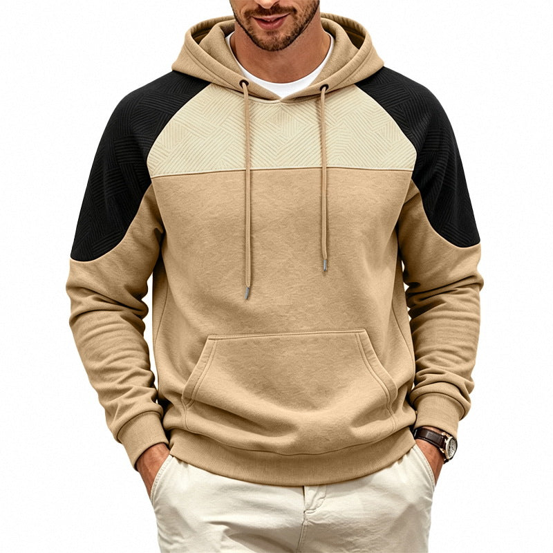 Herren Kapuzenpullover mit strukturierter Schulterpartie und Kängurutasche Drune