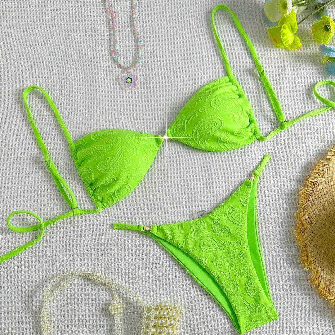 Damen Triangel-Bikini mit filigranem Paisleydruck Drune