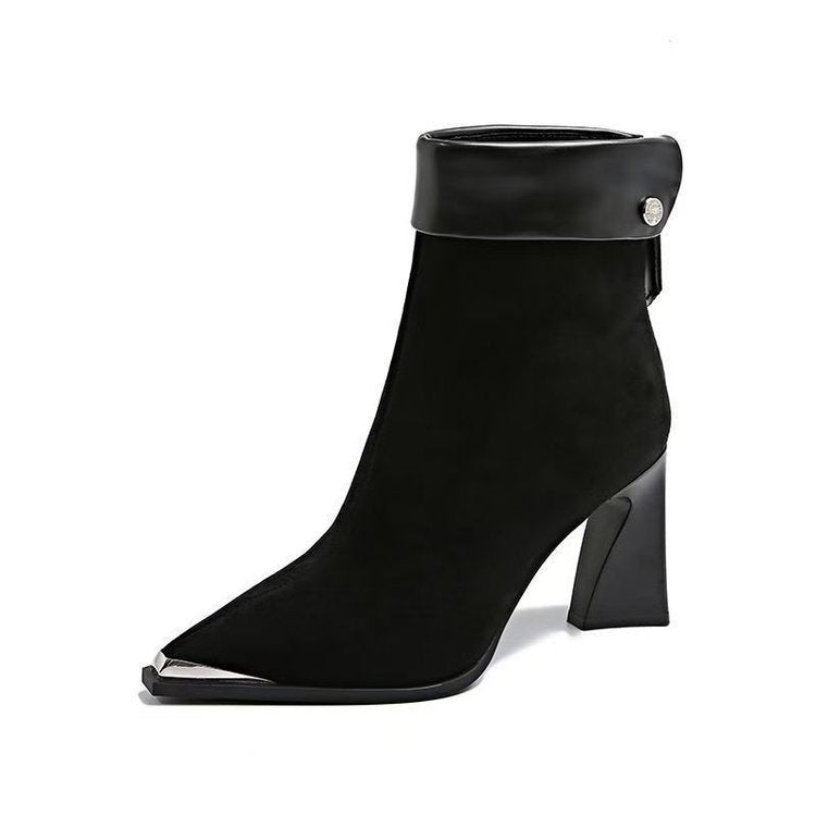 Damen Elegante Blockabsatz-Stiefeletten Drune