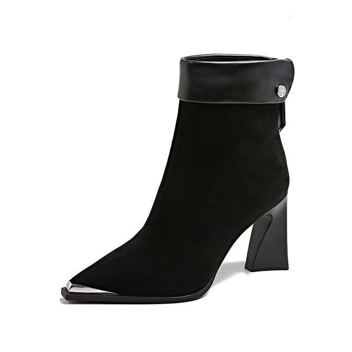 Damen Elegante Blockabsatz-Stiefeletten Drune