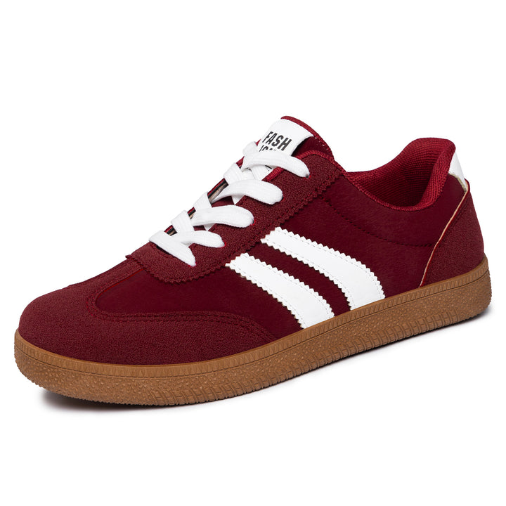 Herren nan retro Sneaker mit Velours- und Textilobermaterial, klassischer Drei-Streifen-Optik und profilierter Gumminsohle Drune