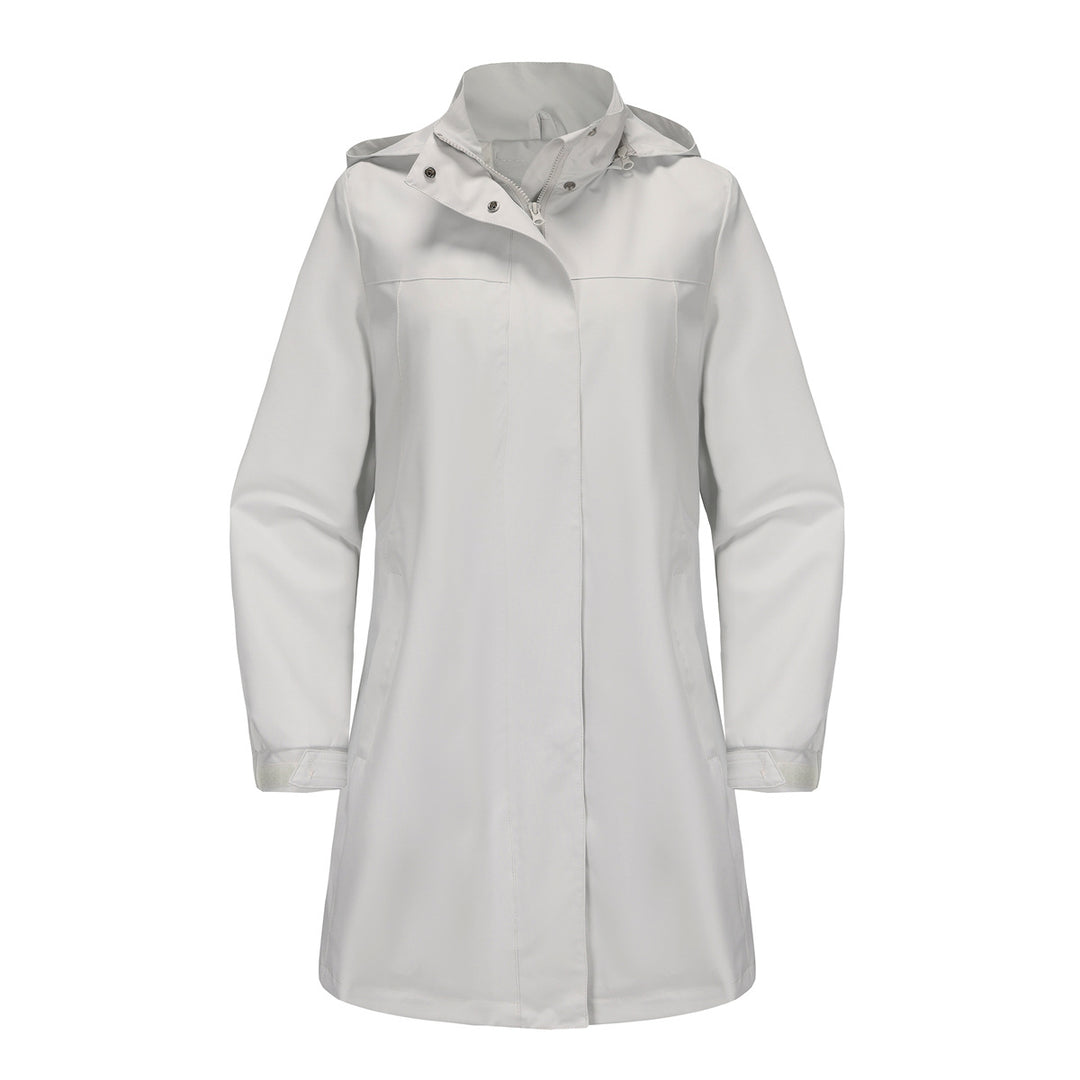 Damen funktionale Übergangsjacke mit verstellbarem Kapuzenkragen und praktischen Taschen Drune