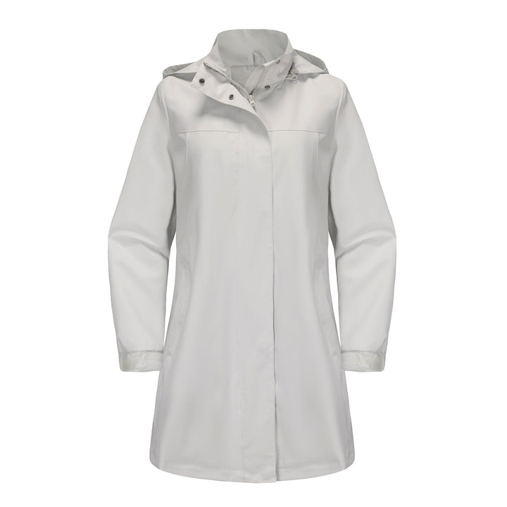 Damen funktionale Übergangsjacke mit verstellbarem Kapuzenkragen und praktischen Taschen Drune