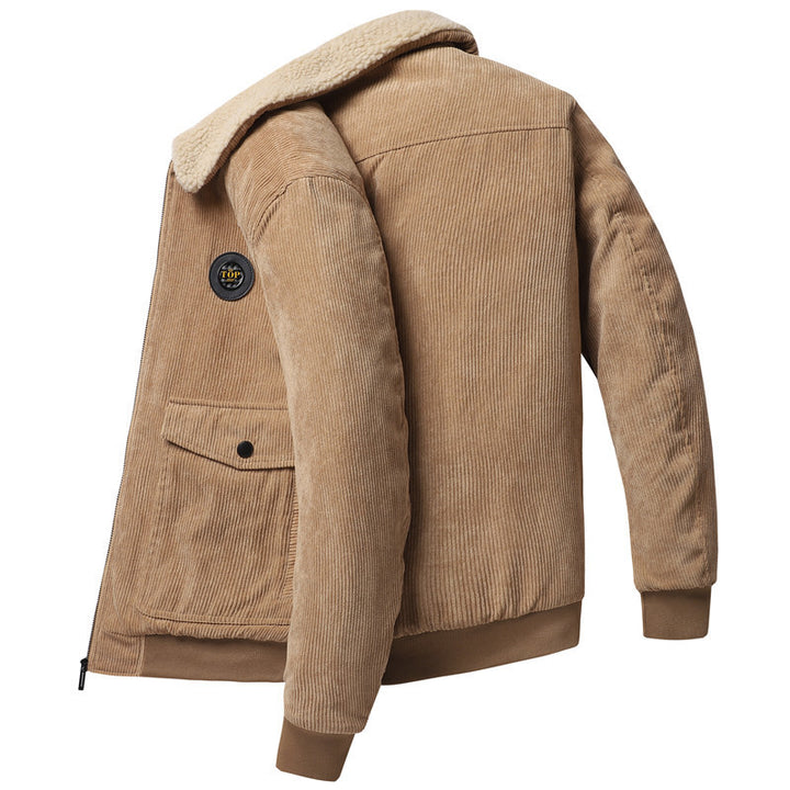 Herren Cord-Blouson mit Sherpa-Kragen, wattierter Innenlage und Reißverschluss Drune
