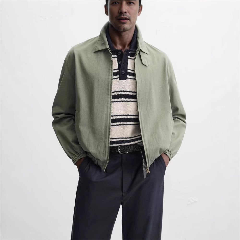 Herren Leichter Kurzblouson im Harrington‑Stil mit Reißverschluss und elastischen Bündchen Drune