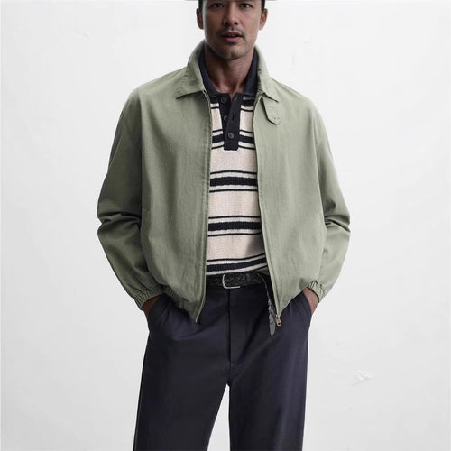 Herren Leichter Kurzblouson im Harrington‑Stil mit Reißverschluss und elastischen Bündchen Drune
