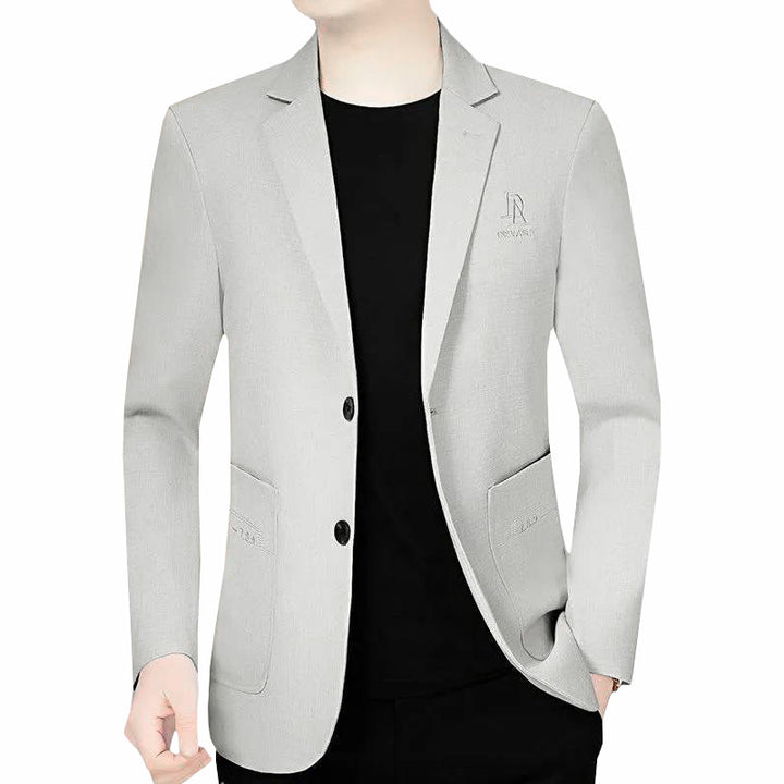 Herren Schmal geschnittenes Einreihiges City-Blazer mit strukturierter Wollmischung Drune
