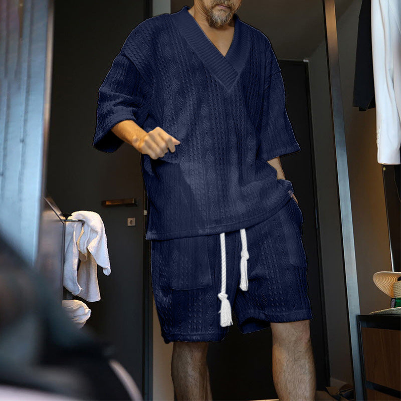 Herren lässiges Strandoutfit mit atmungsaktivem Oberteil und praktischen Shorts Drune