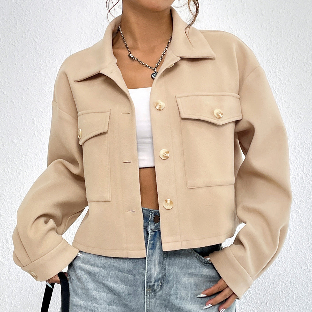 Damen lässige Chino-Jacke mit modischen Knopfdetails und praktischen Taschen Drune