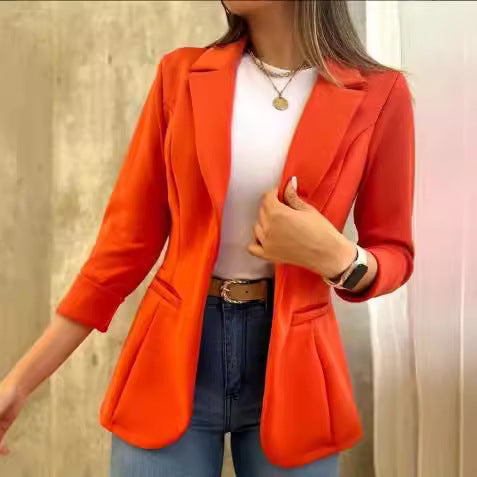 Damen eleganter, taillierter Blazer mit strukturiertem Stoff Drune