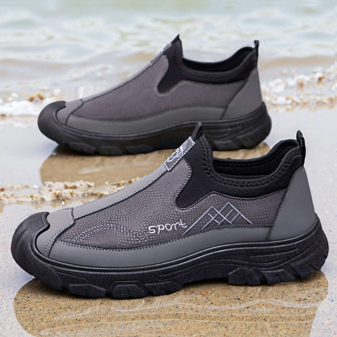 Herren nan robuster Slip-On Arbeitssneaker mit verstärkter Zehenkappe, rutschfester Profilsohle und elastischem Einstieg Drune
