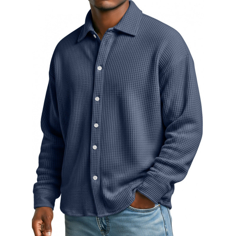 Herren Modische Strickjacke mit hohem Kragen Drune