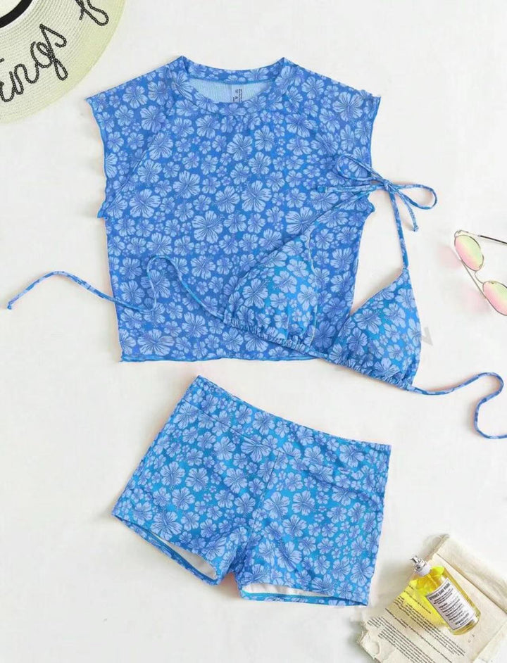 Damen Bikiniset mit elegantem Oberteil und modischen Shorts Drune