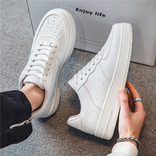 Damen Klassische Leder Sneakers mit atmungsaktivem Design Drune
