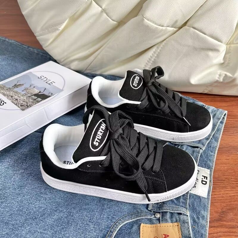 Damen Bequeme Sneakers aus weichem Wildleder mit sportlicher Sohle Drune