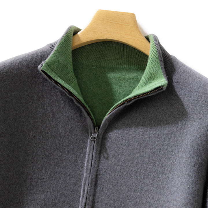 Damen Kurzgeschnittener Zip‑Strickcardigan mit Stehkragen und kaschmirähnlicher Weichheit Drune