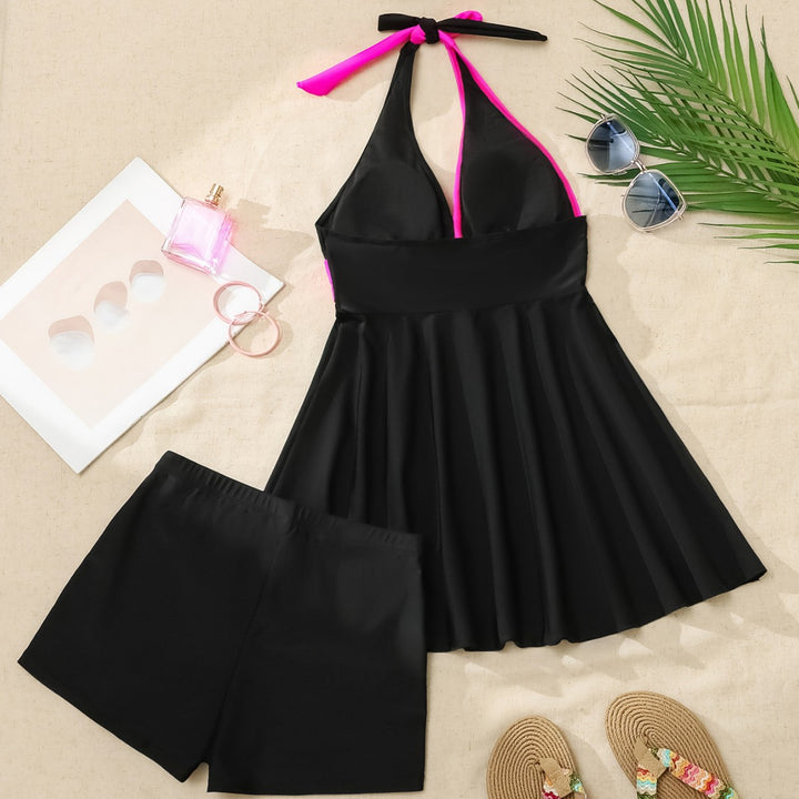 Damen Badekleid mit modischem Wickeldesign und figurformender Silhouette Drune
