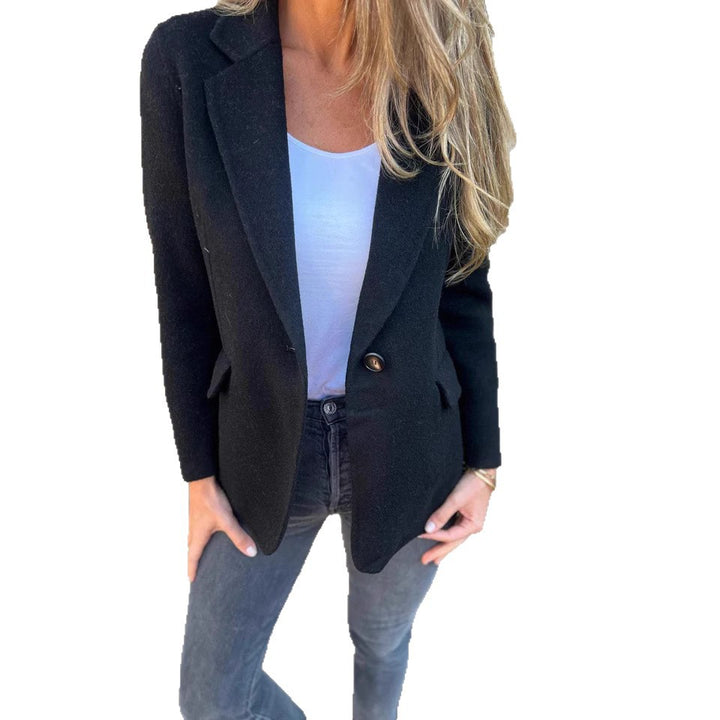 Damen elegante Wolljacke mit schmalem Schnitt Drune
