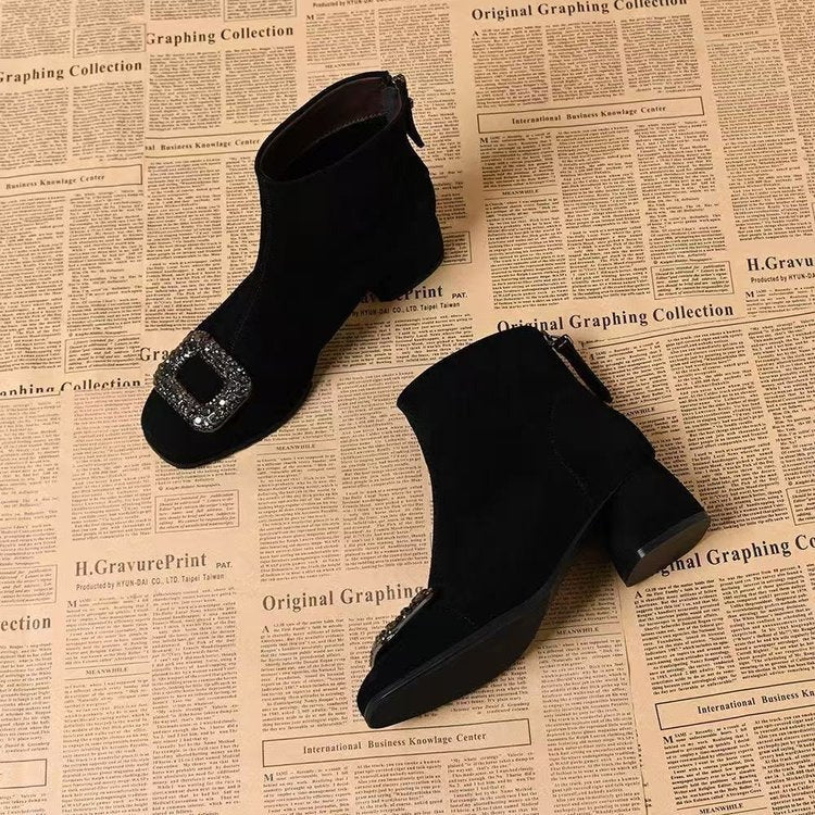 Damen Elegante Stiefeletten mit Schmuckdetails Drune
