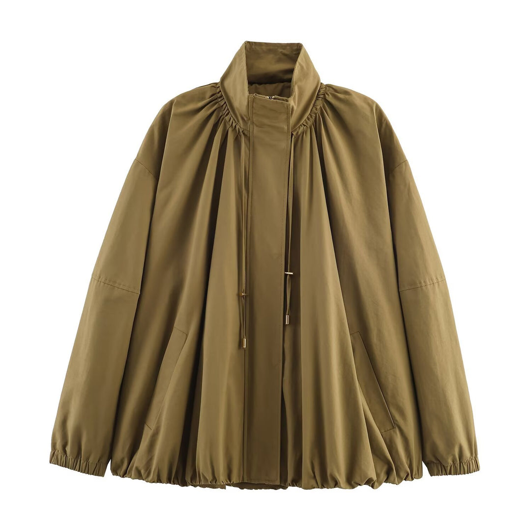 Damen modische Übergangsjacke mit hohem Kragen und lässigem Schnitt Drune