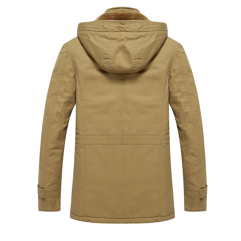 Herren Utility-Parka mit kuscheliger Sherpa‑Fütterung, Kapuze und Cargo‑Taschen Drune