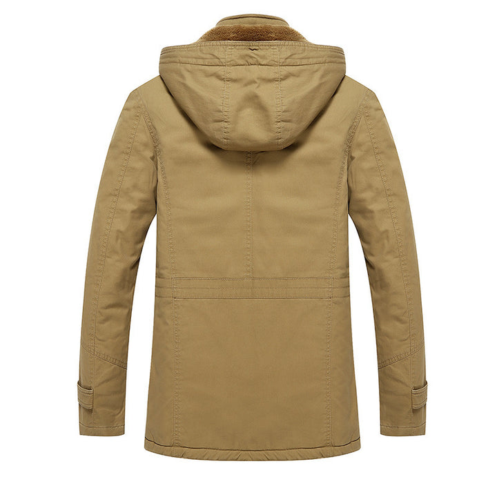 Herren Utility-Parka mit kuscheliger Sherpa‑Fütterung, Kapuze und Cargo‑Taschen Drune