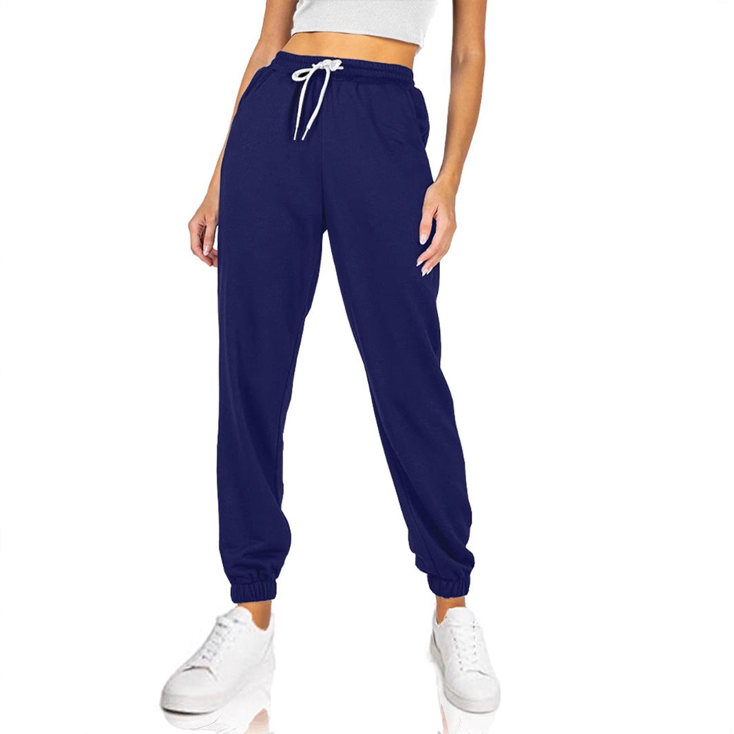 Damen bequeme Sweatpants mit elastischem Bund und Taschen Drune