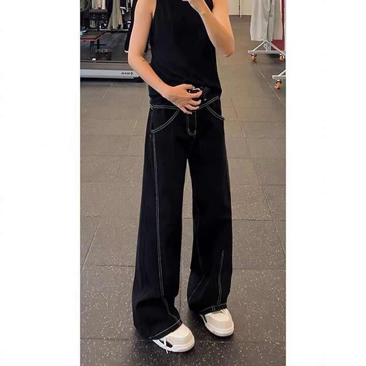 Damen Lässige High-Waist Schlaghose Drune