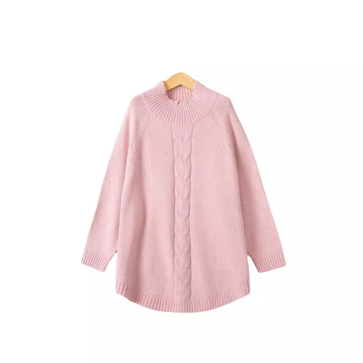 Damen Rollkragenpullover mit Zopfmuster und Raglanärmeln Drune