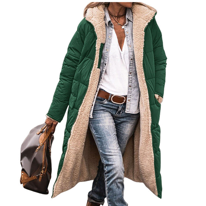 Damen lange, gefütterte Winterjacke mit Fleece-Futter Drune