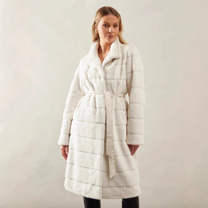 Damen Markante Kuscheljacke mit eingefasstem Gürtel Drune