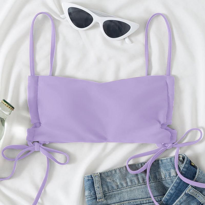 Damen Crop-Top Bikini mit verstellbaren Schnüren Drune