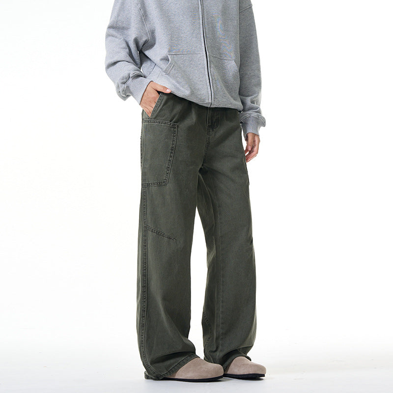 Damen Weit geschnittene Workwear-Hose im Baggy‑Stil mit großen aufgesetzten Fronttaschen Drune