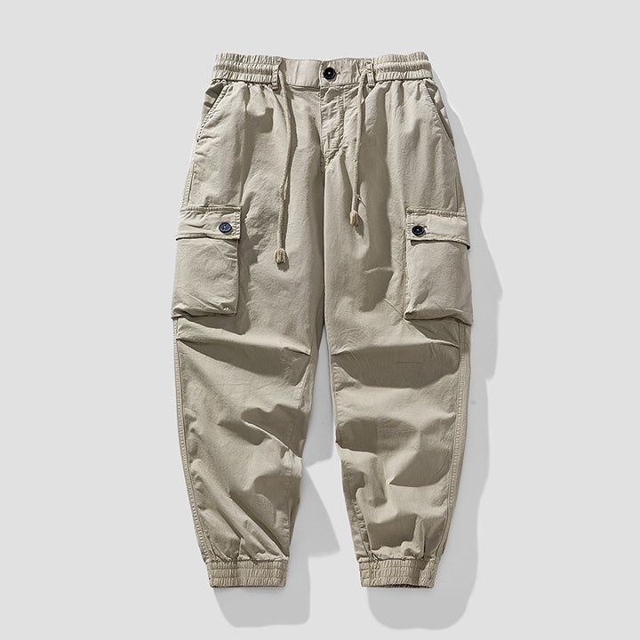 Herren Cargo-Joggerhose im Tapered-Utility-Stil mit elastischem Bund und Klapptaschen Drune