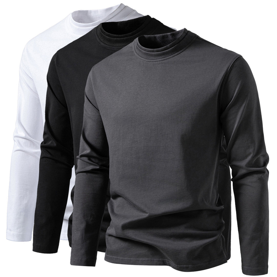 Herren Langes Feinstrick-Shirt mit Mockneck, geripptem Kragen und schlanker Silhouette Drune